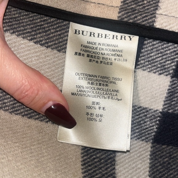 BURBERRY Brit “Blackwell' Wool Duffle Toggle Coat with hood Black size 6 - Picture 7 of 15